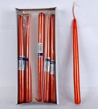 Svíčka Gladka metal konická 21x300mm - Oranžová