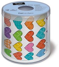Toaletní papír 200 útržků s potiskem - Topi Colourful hearts