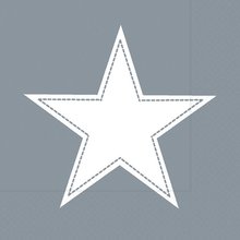 Ubrousek paprov s potiskem 33x33cm - Simply Star grey
