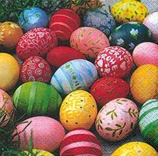 Ubrousek paprov s dekorem 33x33cm - Colourful eggs