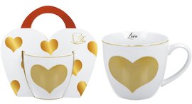 HEARTS GOLD - Hrnek porcelnov 460ml s dekorem v pebalu