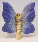 KO keramický motýl na plot malý-P modrý 5505