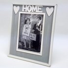 Dřevěný fotorámeček bílo-šedý HOME 17x21cm