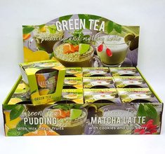 Svka v konickm skle 115g - Green Tea pudding citrus fruits