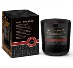 Svíčka ve skle 150g dřevěný knot - Anti Tobacco