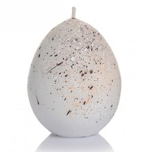 Svíčka vajíčko Egg in Spots 70x100mm - Bílá