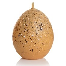 Svíčka vajíčko Egg in Spots 70x100mm - Karamelová