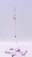 Girlanda 6x květ krep.papír fialová