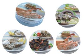 SFD0463 Sada 4ks porcelánových talířů prům. 19cm - Sea food