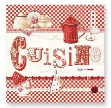 CURO0414 Ubrousek tvrstv s dekorem 33x33cm - CUISINE ROUGE