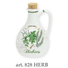 HERB0828 Porcelánová butela 500ml s dekorem bylinek v boxu - HERBIERS