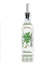 HERB BOT270 Sklenn lhev 270ml s nlevkou a dekorem bylinek - HERBIERS