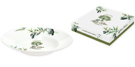 PROV0818 Porcelánový talíř 30cm na těstoviny s dekorem oliv v boxu - DOUCE PROVENCE