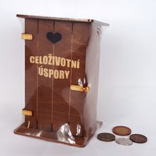 Pokladna kadibudka devn tmav s npisem - Celoivotn spory