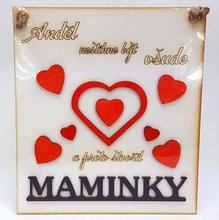 Devn deska 18x20,5cm bl s 3D npisem - MAMINKY Andl nestihne bt vude