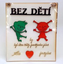 Devn deska 20x22cm bl s 3D npisem - BEZ DT by byl dm ist