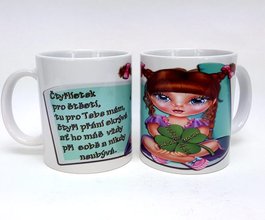 Porcelnov bl hrnek s celo obtiskem - tylstek pro tst, tu pro tebe mm