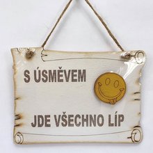 Devn pergamen bl 3D s npisem - S smvem jde vechno lp - smail