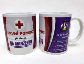 Porcelnov hrnek s celo obtiskem - Barva - PP pi alergii na manelku