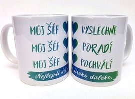 Porcelnov hrnek s celo obtiskem - Mj f vyslechne, porad, pochvl