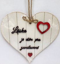Devn srdko 18cm bl s 3D npisem - Lska je vm pro zamilovan