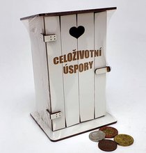 Pokladna kadibudka devn bl s npisem - Celoivotn spory