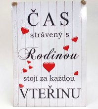 Deska barevn mal 15x21cm s npisem - as strven s rodinou - slab