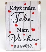 Deska barevn mal 15x21cm s npisem - Kdy mm Tebe - tun