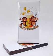 Čokoláda s nápisem 100g - Krásné narozeniny - opičky