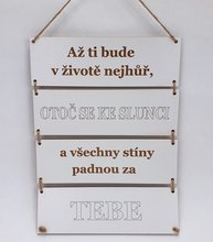 Devn deska dlen 20x26cm bl s 3D npisem - A ti bude v ivot nejh