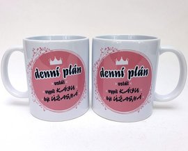 Porcelnov bl hrnek s celo obtiskem - Denn pln rov