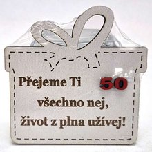 Drek velk devn 8cm s npisem - 50 Pejeme Ti vechno nej