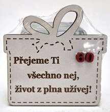 Drek velk devn 8cm s npisem - 60 Pejeme Ti vechno nej