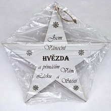Vnon dekorace hvzda velk 26cm s npisem - Jsem Vnon hvzda a pinm