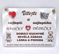 Devn destika mini 14x10cm bl na zaven - Vtejte u nejlep babiky, ddeka