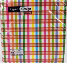 Ubrousek paprov tvrstv 33x33cm - Checked pattern