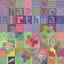 Ubrousek 33x33cm - Patchwork birthday