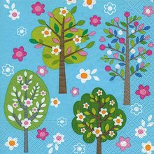 Ubrousek paprov s potiskem 33x33cm - Flowering trees