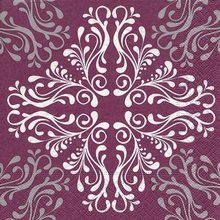 Ubrousek paprov s potiskem 33x33cm - Pattern tile purple