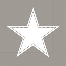 Ubrousek paprov s potiskem 33x33cm - Simply Star taupe