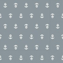 Ubrousek paprov s potiskem 33x33cm - Anchor grey