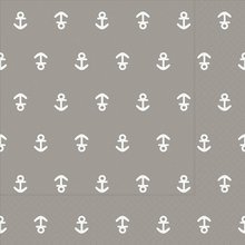 Ubrousek paprov s potiskem 33x33cm - Anchor taupe