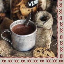 Ubrousek paprov s potiskem 33x33cm - Hot Cocoa