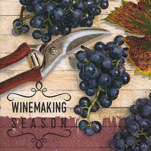 Ubrousek paprov s potiskem 33x33cm - Winemaking season