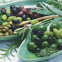 Ubrousek paprov s potiskem 33x33cm - Bowles with olives