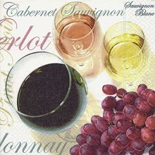 Ubrousek paprov s potiskem 33x33cm - Wine tasting