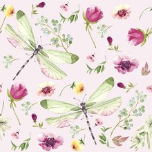 Ubrousky paprov s potiskem 24x24cm - Summer Field pink