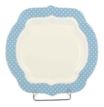 RETRO BLUE - Desertn tal porcelnov s dekorem 21cm - modr