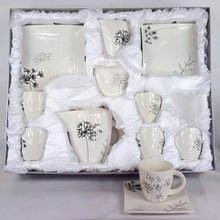 FINO - Kvov sada 21ks bl porceln s dekorem v boxu