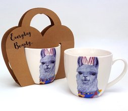 LAMA - Hrnek porcelnov s dekorem v pebalu 400ml